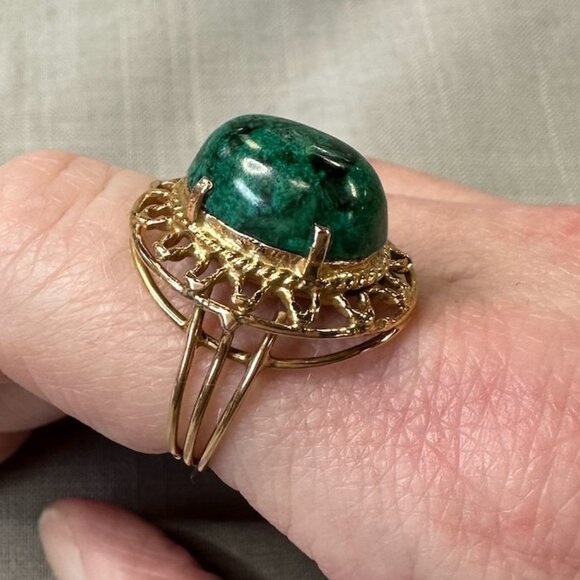 Jewelry - Vintage Israeli Eilat Stone 14K Ring Size 7